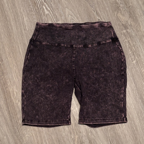 Swank A Posh Pants - Pink washed biker shorts